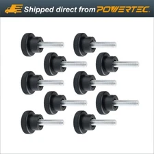 POWERTEC M4x15mm Male Thread Knurled Clamping (15mm Knobs) Black, 10PK (71610)