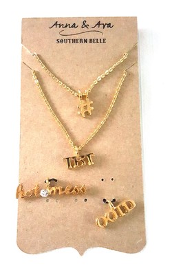Very Nice Bling Set Necklace and Pendants TBT OOTD Hotness # Anna & Ara