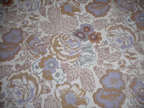Vintage English Floral Cotton Fabric ~ Lavender Gray Mocha Brown ~ Liberty - Afbeelding 1 van 4