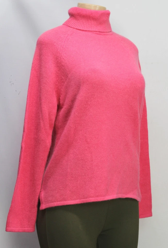 Suéter Vintage Jeanne Pierre Cuello Tortuga Lana de Cordero Angora Conejo Rosa Talla M Foto 3 de 4