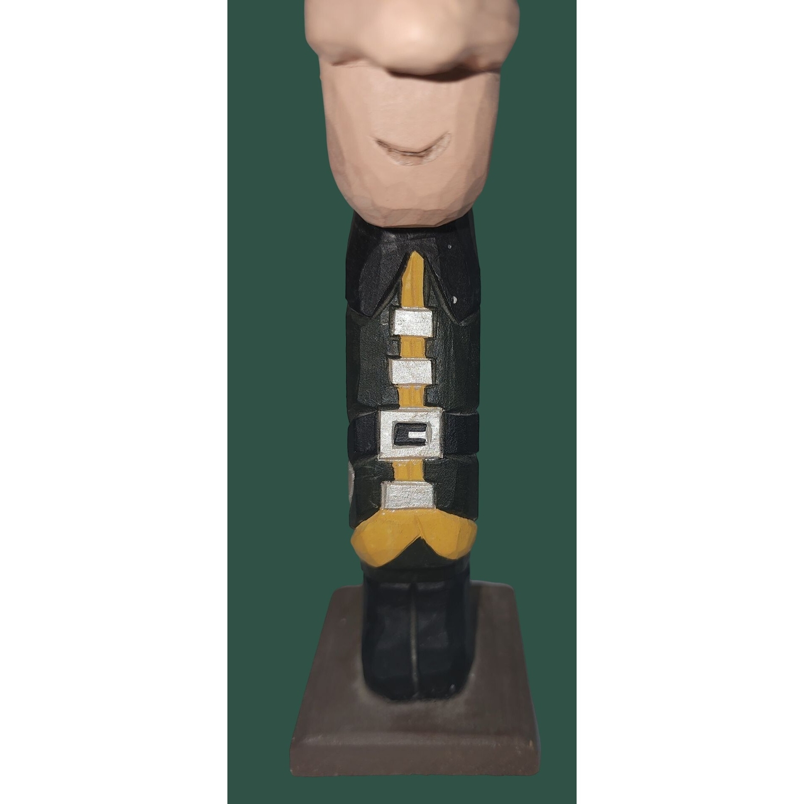 Hand-Carved Wooden Firefighter Figurine Peepers Holds Glasses Kitsch Unique Gift