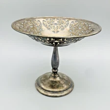 Sheffield EPC Silver Plated Compote Pedestal Dish Riser Grape Openwork 3961 VTG