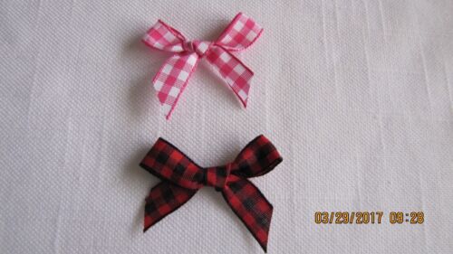Mini Grosgrain Gingham Bows - 10 Count - Picture 1 of 16