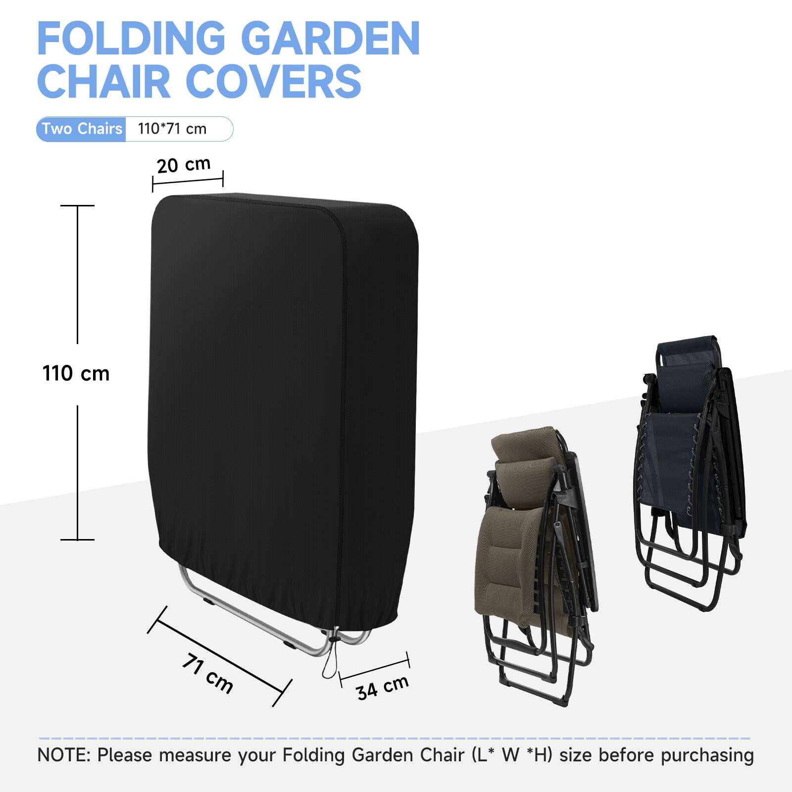 Zero Gravity Klappstuhl-Abdeckung, 420D Wasserdicht – 71x110 Cm, Mit UV-Schutz, Für Gartenmöbel