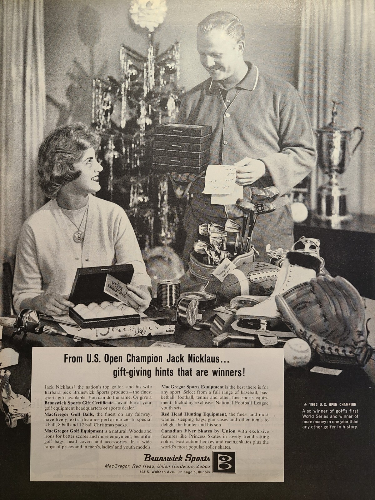 Vintage Print Ad 1963 Brunswick Sports Gear MacGregor Red He