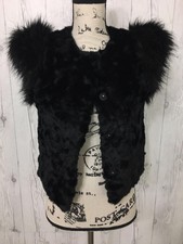 Nwt Kpop Skaist Taylor Black Faux Fur Jacket Vest Xs