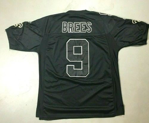 NFL Reebok 48 New Orleans Saints # 9 Drew Brees Sewn Jersey BLACK Adult Sz 48 - Picture 3 of 6