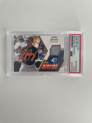Jm Reyes Signature Jose Reyes Autographed 2009 SP Authentic Jersey Relic Slabbed Card (PSA ...