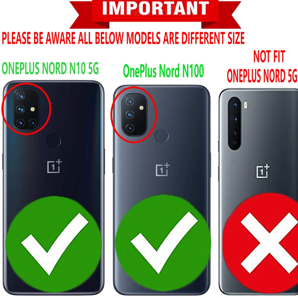 For OnePlus Nord N10 5G N100 Case Cover Premium Wallet+ Tempered Glass Screen - Image 2 of 4