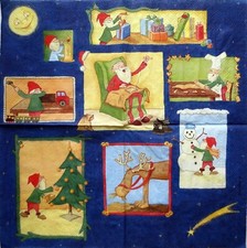 5 Servietten Nisser Vielseidig - Wichtel Weihnachten - MA133