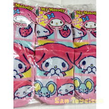 Sanrio Socks My Melody Strawberry Pink Polyester Elastic 22-24cm Kids Gift JP