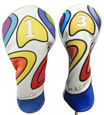 Majek Retro Golf 1 3 Driver Wood Headcover Psychedelic Design Vintage Style