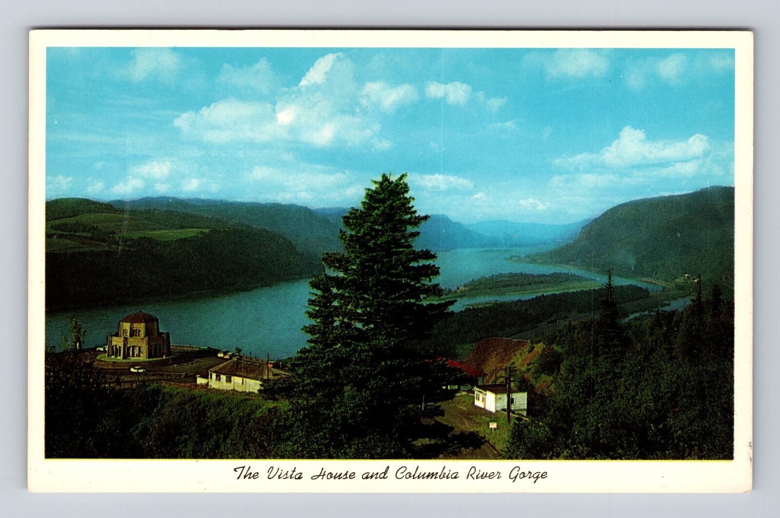 Vintage Vista House Postcard Columbia River Gorge Oregon Souvenir