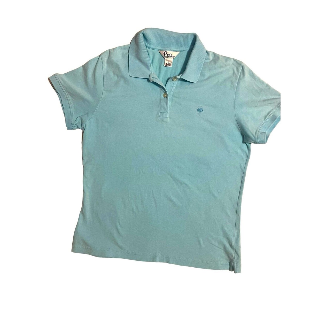Lilly Pulitzer Short Sleeve Polo Shirt Womens Size Large Island