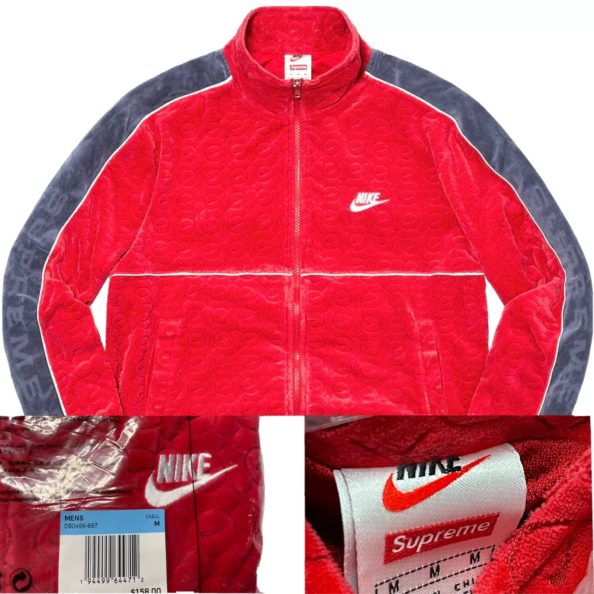 Supreme Nike Velour Track Jacket Red Size Medium SS21 NEW 100% AUTHENTIC DS