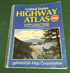 American Map Corporation United States Highway Atlas 1988