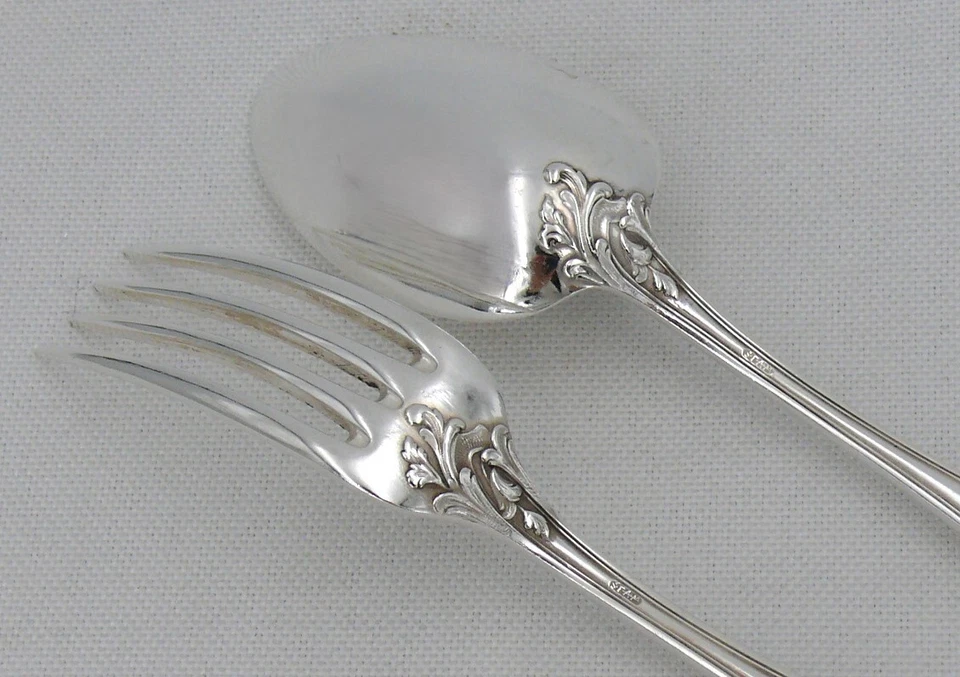 SFAM Bien-Aimée 6 couverts à entremets, dessert, 12 pièces en métal argenté. - Photo 4/4