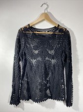 Black Long Sleeve LACE Top Made in Italy