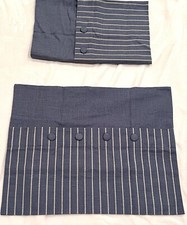 PILLOW SHAMS Set of 2 Blue Button Stripes Cotton Blend Pre-own