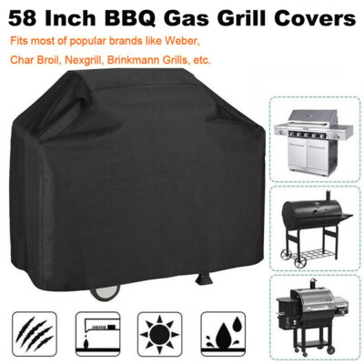 58'' Waterproof Grill Cover for BBQ Grill Cover for Weber,Char Broil, Nexgrill..
