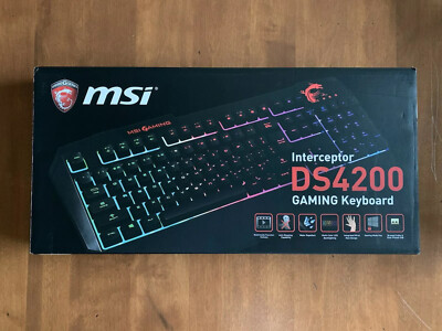 Pre-owned. MSI Interceptor DS4200 PC Computer LED Backlit Gaming Keyboard