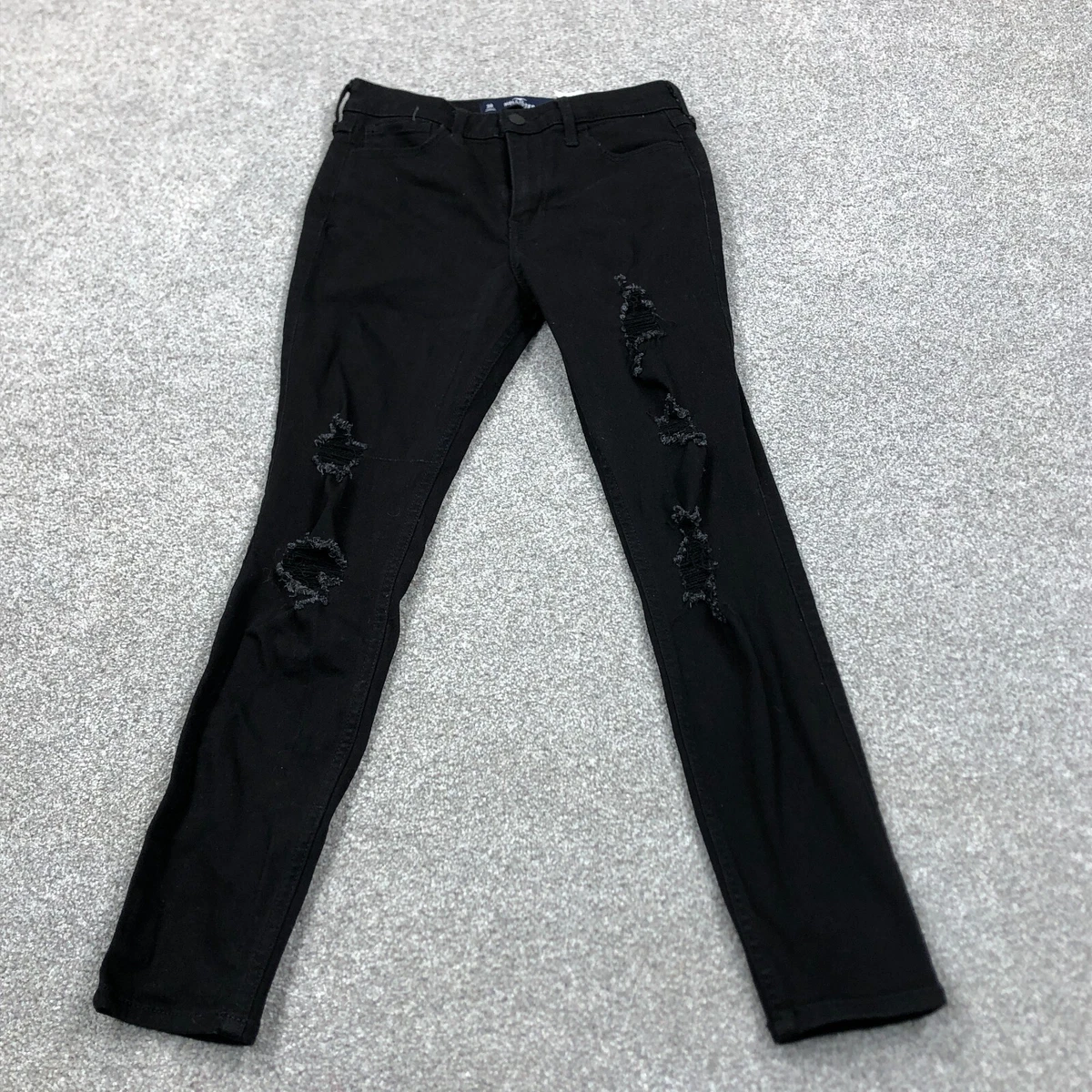 Black hollister cheap jeans ripped