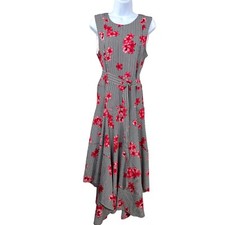 Calvin Klein Floral Print Handkerchief hem Y2K flowy dress sz 8