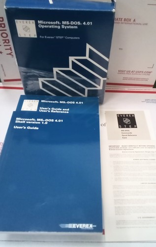 1991 Microsoft MS-DOS 4.01 & Shell Ver. 1 Vintage Operating Disks & Manual Box - Picture 2 of 3