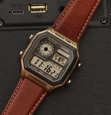 Casio AE-1200WHL-5A Digital Leather Strap For Men