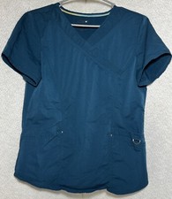 Scrubstar Women s Sz S Navy Scrub Top Nursing Shirt Nursing Uniform Pockets