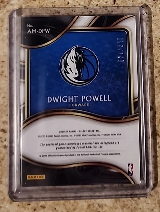 2020-21 Panini Select Dwight Powell PATCH AUTO #21/249 MAVERICKS - Image 2 of 3
