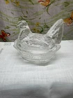 Vintage -Fenton - Clear Glass Hen on Nest