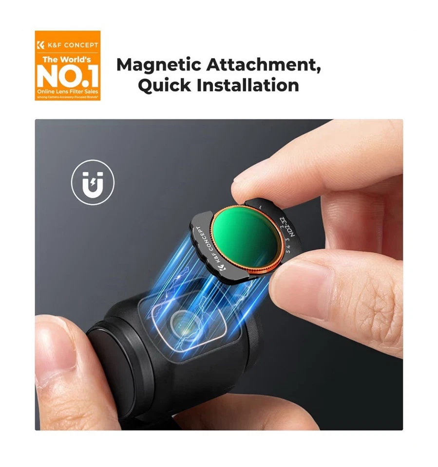 K&F Concept Wide Angle Lens & Effect & ND & CPL Filter Set for DJI Osmo Pocket 3 - Image 2 of 4