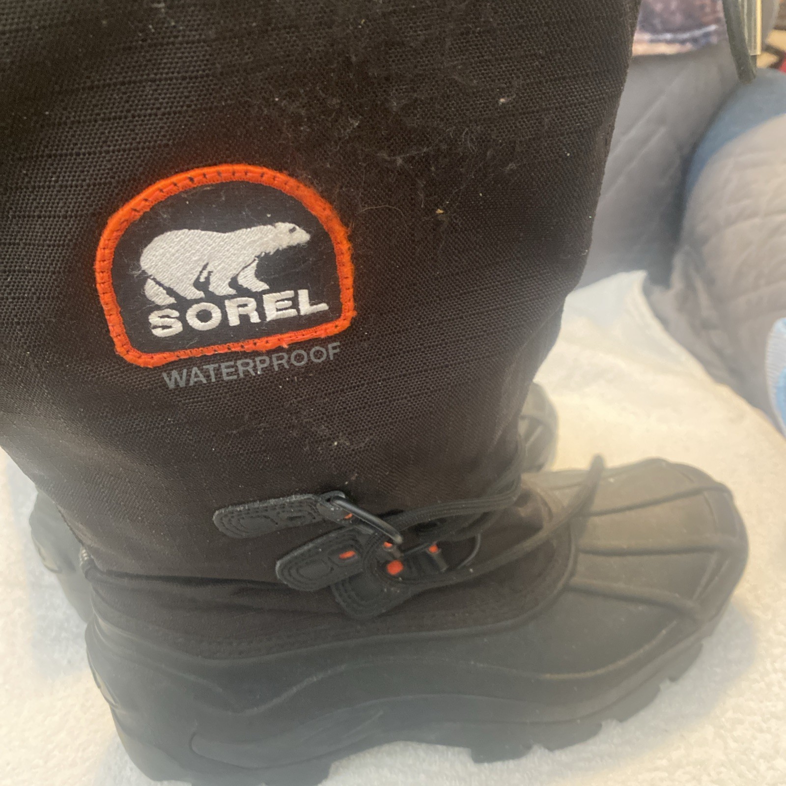 Sorel Snowlion Black Tall Removable Liner Insulated Winter Snow Boots Size 7