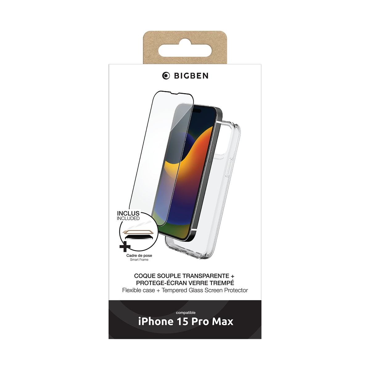 Protection écran 2.5D SmartFrame et coque antichoc pour iPhone 15 Pro Max - 3