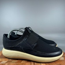 ECCO Soft 7 Slip On Sneakers Black Leather Mesh Comfort Women's 10 US 41 EU