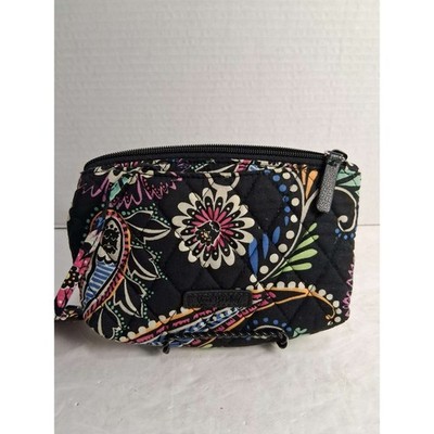 Vera Bradley Quilted Paisley Cosmetic Makeup Bag Pouch Zippered Mirror READ