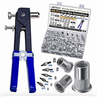 #ad Pressure Rivet Nut Tool Kit 430Pcs Metric Rivet Nut Combination M8 M6 M5 M4 M3 $55.99