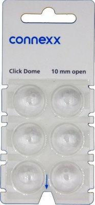 1x Connexx Click Open 10 mm Dome 6er Blister Weiß Hörgeräteschirmchen Silikon