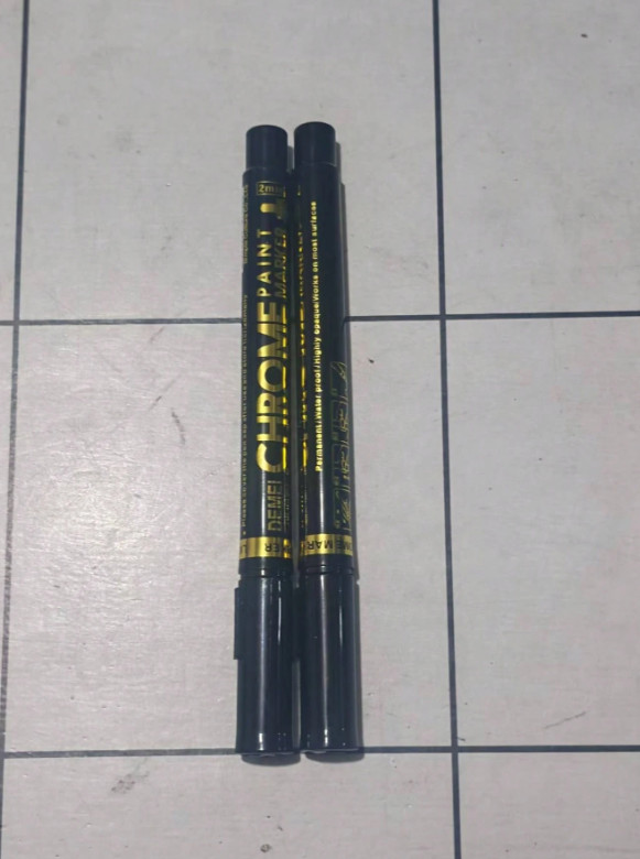 2pc Mirror Marker 2mm DIY Reflectiv Paint Pen Chrome Gold & Silver Liquid Marker