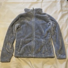 Columbia Fuzzy Fleece Jacket Full Zip Light Blue Girls L 14/16 