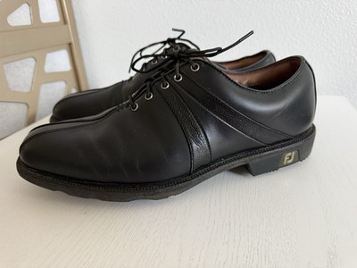 FootJoy Icon Black Oxford Leather Lace Up Golf Shoes 10 M Opti Flex Sole 52163