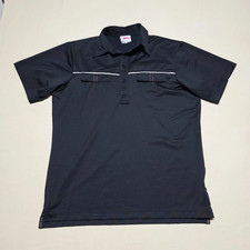 J Lindeberg Future Polo Shirt Men Size Medium Black Short Sleeve Pullover Slim