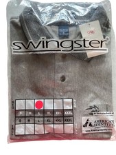 Grey Polo Shirt Olympic Worldwide Partner 100% Cotton L Made In USA Swingster