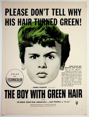 The Boy with Green Hair 1948 Movie Ad Dean Stockwell RKO Technicolor