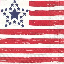 Ideal Home Range Cocktail Napkins 3-Ply Paper Napkins, Distressed Flag, 20-Count
