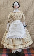 Antique German China head doll 14" inches tall