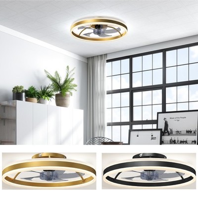 Deckenventilator mit Licht und Fernbedienung & App-Steuerung, 6 Geschwindigkeiten LED Halterung Ventilator, 50 cm