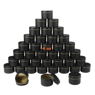 GENHAKON 36 Packs 4 oz Black Candle Tins, Bulk Candle Making Tins, Candle Jar...