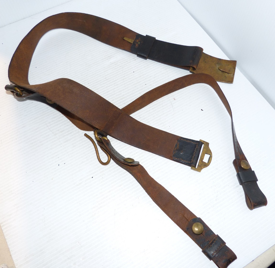 Beautiful Antique Model 1851 Eagle Belt Plate W Leather Belt / Hangers M1851